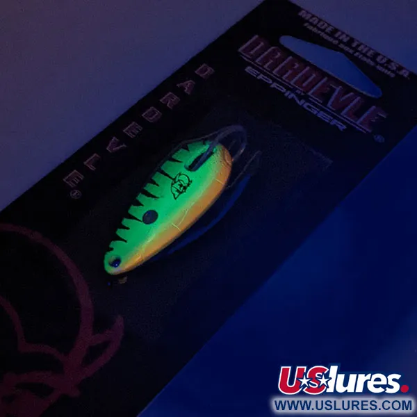 Eppinger Weedless Dardevle Midget UV, Fire Tiger/Žalvaris, 6g, #13052