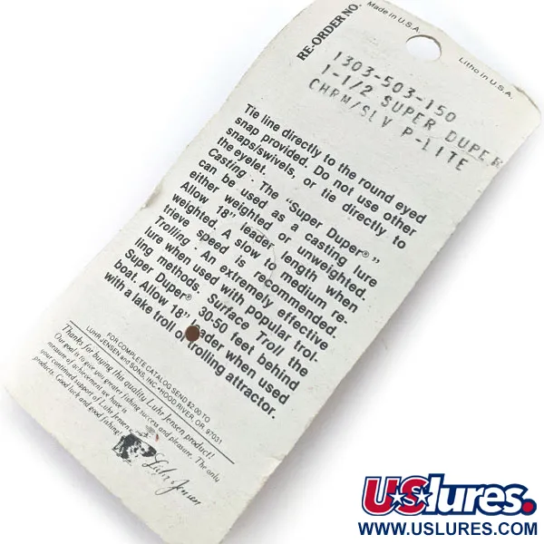 Luhr Jensen Super-Duper 503, 4,3 g, sidabrinė vartiklė #14855