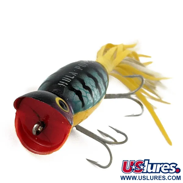 Fred Arbogast Hula Popper, 10g, Geltona/Mėlyna, Paviršinis masalas #18822