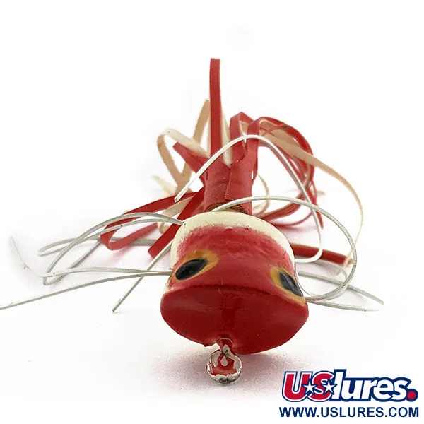 Fred Arbogast Hula Popper, 2,5g, raudona/balta, paviršinis masalas #18911