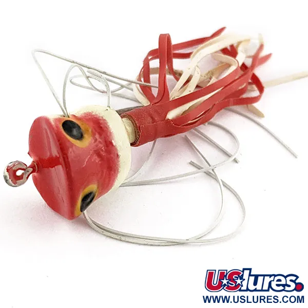 Fred Arbogast Hula Popper, 2,5g, raudona/balta, paviršinis masalas #18911