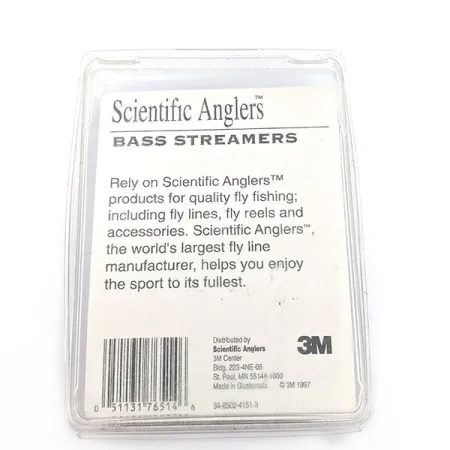 Scientific Anglers Bass Streamers 3M, 7 cm, juoda ir balta, muselinės žūklės masalai #20093