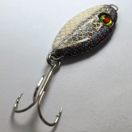 Bomber Slab, 35g, Balta ir blizgi, Vertikali blizgė #20170