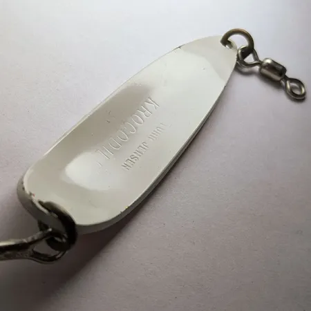 Luhr Jensen Krocodile #5, 28g balta/oranžinė UV, blizgė #21107