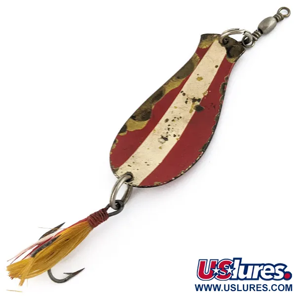 South Bend Spoon-Oreno 1950s, 14 g, raudona/balta, vartiklė #22603