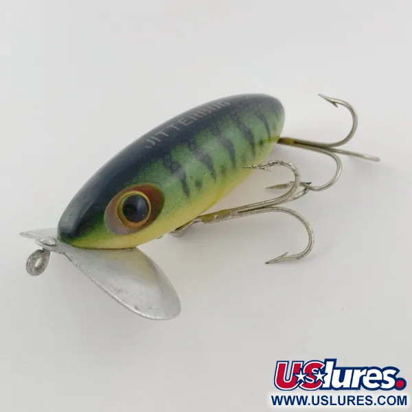 Fred Arbogast Jitterbug Early Bug Eye, Green Tiger, 14 g, Paviršinis vilioklis #23902