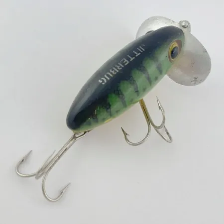 Fred Arbogast Jitterbug Early Bug Eye, Green Tiger, 14 g, Paviršinis vilioklis #23902
