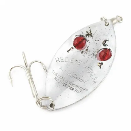 Hofschneider Red Eye Wiggler, 25g, nikeliuota/raudona, blizgė vartiklė #24196