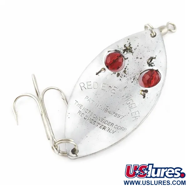 Hofschneider Red Eye Wiggler, 25g, nikeliuota/raudona, blizgė vartiklė #24196