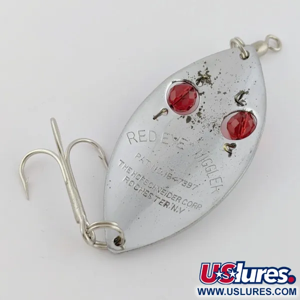 Hofschneider Red Eye Wiggler, 25g, nikeliuota/raudona, blizgė vartiklė #24196