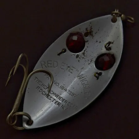 Hofschneider Red Eye Wiggler, 25g, nikeliuota/raudona, blizgė vartiklė #24196