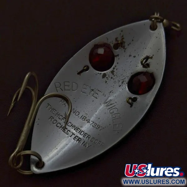 Hofschneider Red Eye Wiggler, 25g, nikeliuota/raudona, blizgė vartiklė #24196