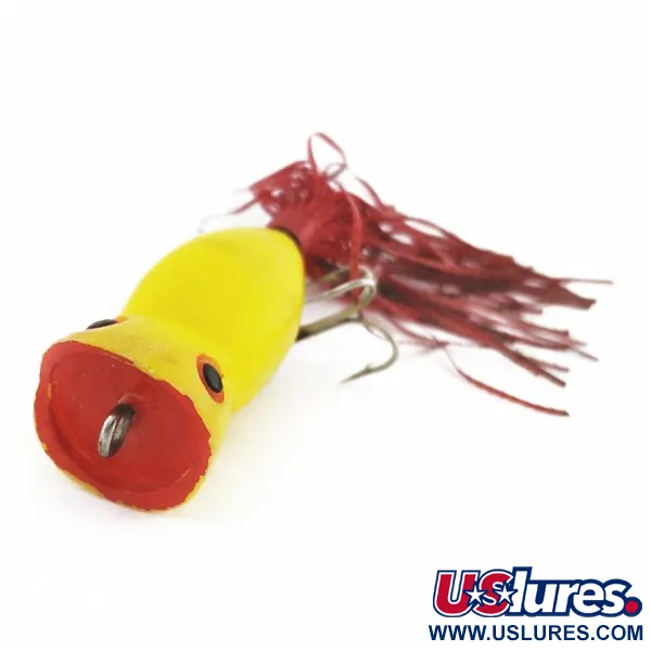 Atlantic Lures Paradise Popper Popperis, Yellow, 10g, Rubber Skirt, #24494