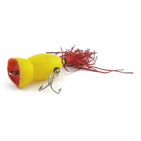Atlantic Lures Paradise Popper Popperis, Yellow, 10g, Rubber Skirt, #24494