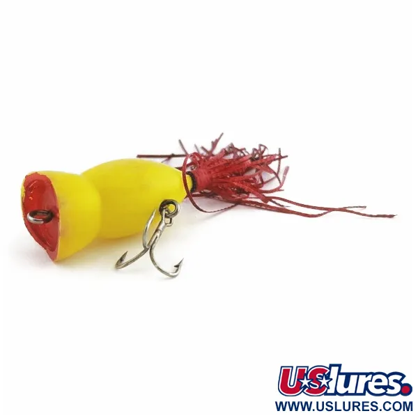 Atlantic Lures Paradise Popper Popperis, Yellow, 10g, Rubber Skirt, #24494