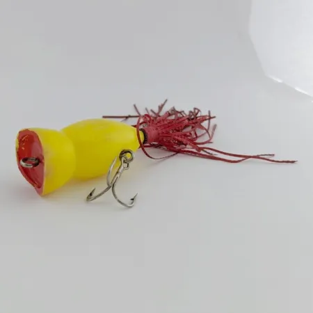 Atlantic Lures Paradise Popper Popperis, Yellow, 10g, Rubber Skirt, #24494