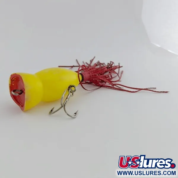 Atlantic Lures Paradise Popper Popperis, Yellow, 10g, Rubber Skirt, #24494