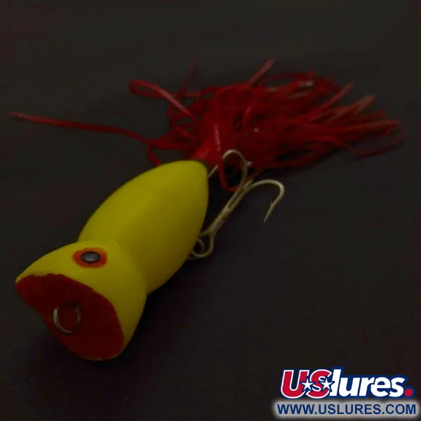 Atlantic Lures Paradise Popper Popperis, Yellow, 10g, Rubber Skirt, #24494