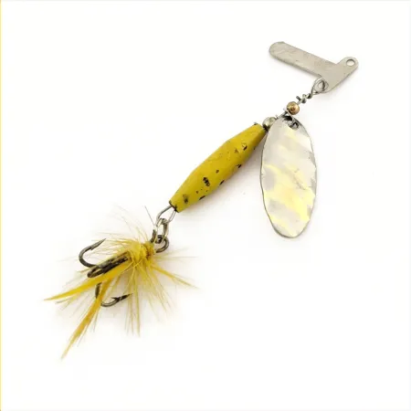Mar-Lynn Tri-D Spinner, Nikelis/Geltona, 1/4 oz (7 g), Tri-D blades, #24786