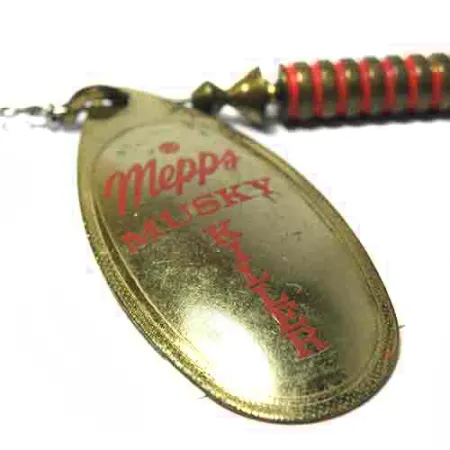 Mepps Aglia 5 Musky Killer Sukrė, Žalvaris / Raudona, 16g, Bucktail, #0015