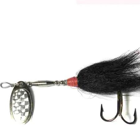 Buchertail 500 Sukrė, Nikelis/Juoda/Holograma, 17g, Bucktail, #0017