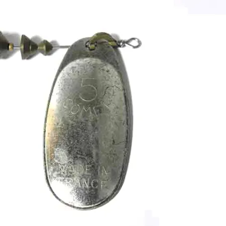 Mepps 5 Comet Mino Sukriukė, Pilka / Plienas, 23g, Guminukas, #0018