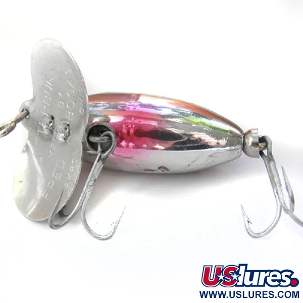 Fred Arbogast Jitterbug Paviršinis Masalas, Black/Nickel/Pink, 7g, #0085