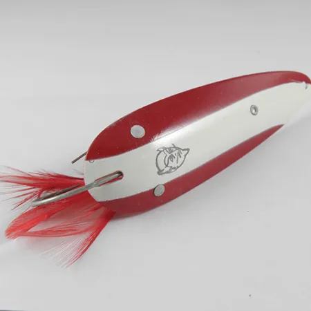 Eppinger Weedless Dardevle Blisgė, Raudona/Balta, 28g, Plunksnos, #0514