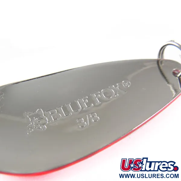 Blue Fox Strobe Tear Drop Spoon Blizgė, Raudona/Balta, 11g, USA, #0540