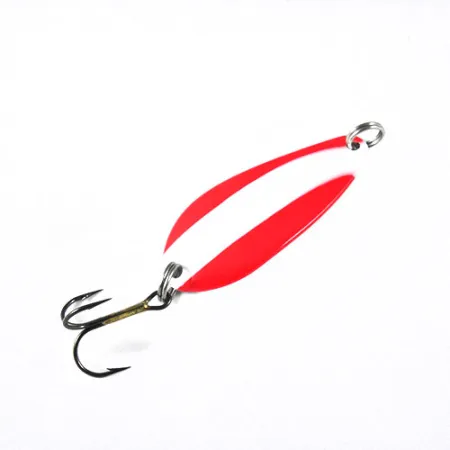 Blue Fox Strobe Tear Drop Spoon Blizgė, Raudona/Balta, 11g, USA, #0540