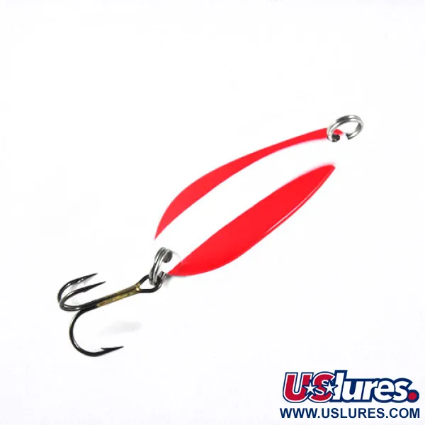 Blue Fox Strobe Tear Drop Spoon Blizgė, Raudona/Balta, 11g, USA, #0540