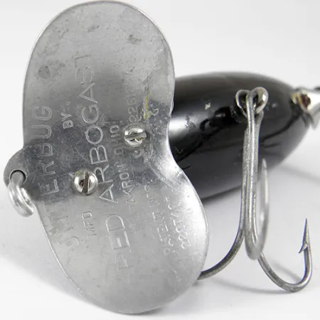 Fred Arbogast Jitterbug Paviršinis Masalas, Nikelis / Juoda, 14g, #0807