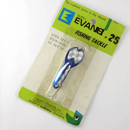 Glen Evans Loco Blizgė, Nikelis / Mėlyna, 7g, Vintage USA, #0810