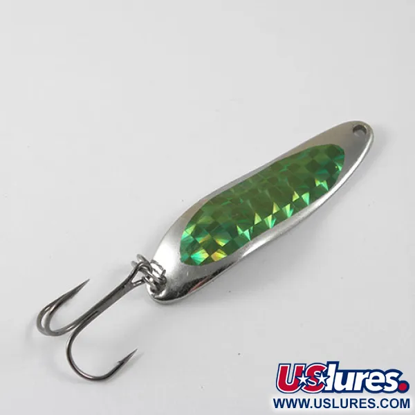 Dardevle Cop-E-Cat 7300 Blizgė, Nikelis/Žalia, 10g, Korių raštas, #0874