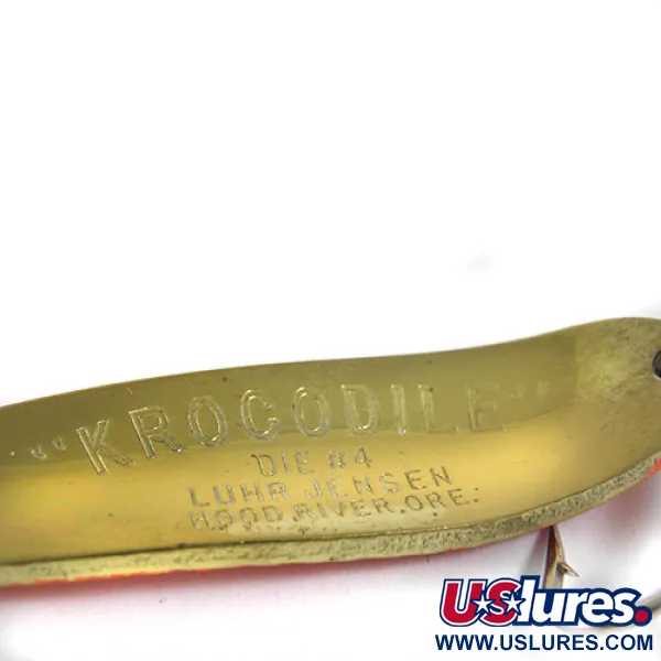 Luhr Jensen Krocodile Die #4 Vartiklė, Oranžinė/Žalvaris, 17g, #0914