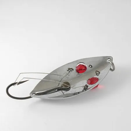 Hofschneider Weedless Red Eye Wiggler Blizgė, Nikelis/Raudona, 25g, #1002