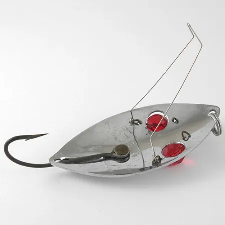 Hofschneider Weedless Red Eye Wiggler Blizgė, Nikelis/Raudona, 25g, #1002