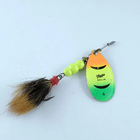 Mepps Aglia Fluo 4 dressed Sukriukė, Žalvaris/Fluo, 10g, #1085