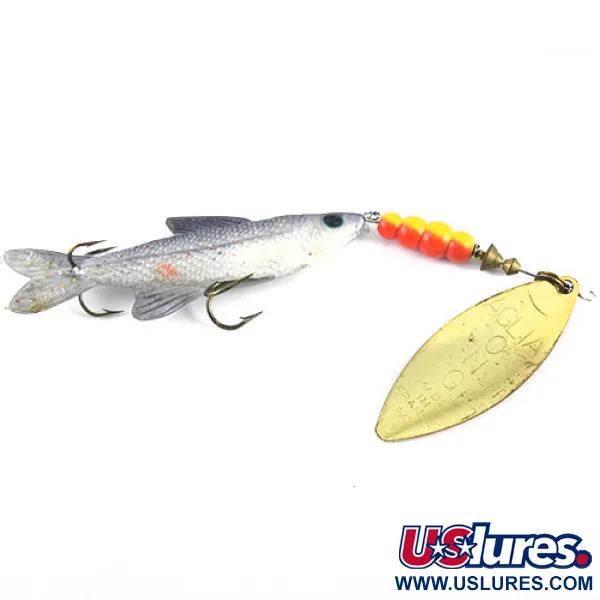 Mepps 4 Aglia Long Mino Sukulė, Žalvaris/Raudona, 22g, Lapelis, #1100