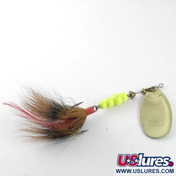 Mepps Aglia Fluo 5 dressed Suktukė, Žalvaris/Fluo, 12g, Muselė, #1122