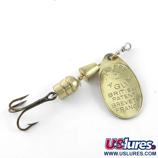 Mepps Aglia 2 Sukrė, Žalvaris, 4.5g, Kūginė rotacija, #1128