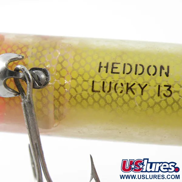 Heddon Lucky 13 Poperis, Yellow/Red/Green, 19g, Vintage, #1184