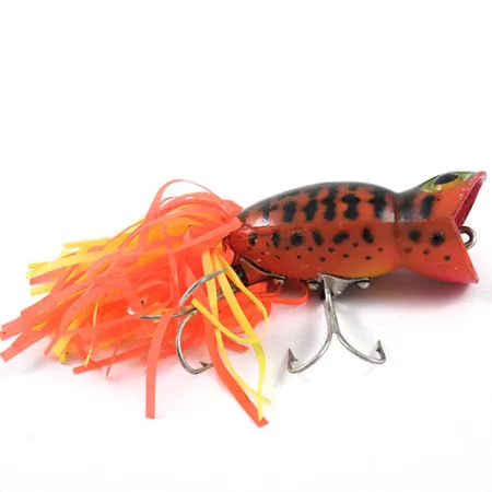 Fred Arbogast Hula Popper Poperis, Tiger, 14g, Guminis Sijonėlis, #1189