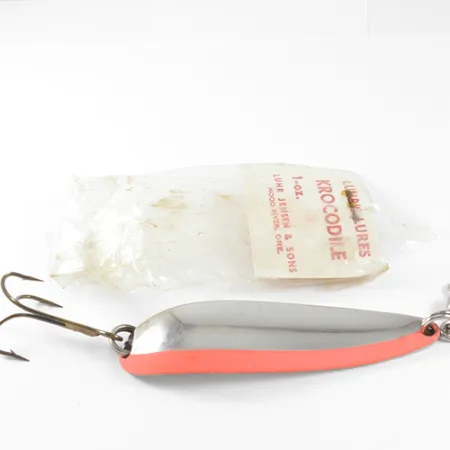 Luhr Jensen Krocodile Blisgė, Nikelis/Raudona, 28g, Siaura forma, #1509