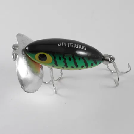 Fred Arbogast Jitterbug Paviršinis masalas, Fire Tiger, 7g, #1570