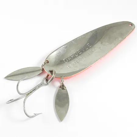 Eppinger Dardevle Klicker Blizgė, Oranžinė/Nikelis, 28g, Dvigubas Lapelis, #1599