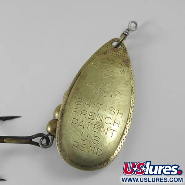 Mepps Aglia 5 Sukrė, Žalvaris, 14g, Štampuotas lapelis, #1719