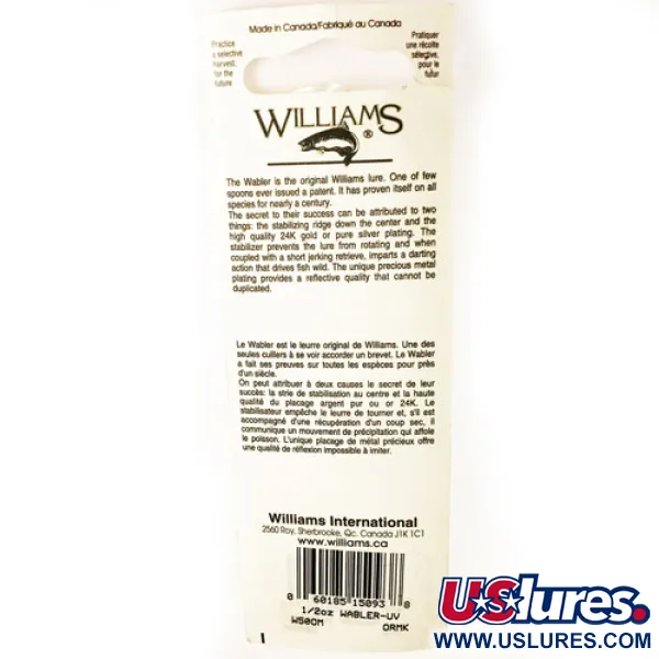 Williams Wabler W50 UV Blizgė, Auksas/Sidabras/Raudona, 14g, #1730