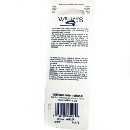 Williams Wabler W60 Vartiklė, Sidabras / Rudas, 21g, Sidabruota, #1731