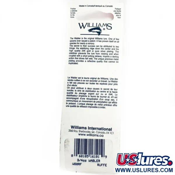 Williams Wabler W60 Vartiklė, Sidabras / Rudas, 21g, Sidabruota, #1731